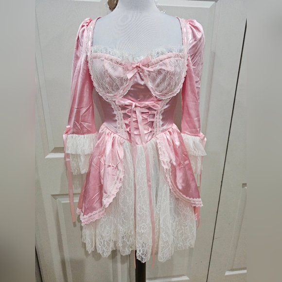 Trickz N' Treatz Other - Dolls Kill Exclusive French Cake Queen Marie Antoinette Pink Lace Mini Dress S